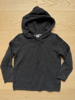 Bonpoint 100% Cashmere Hooded Sweater Charcoal Grey 3T